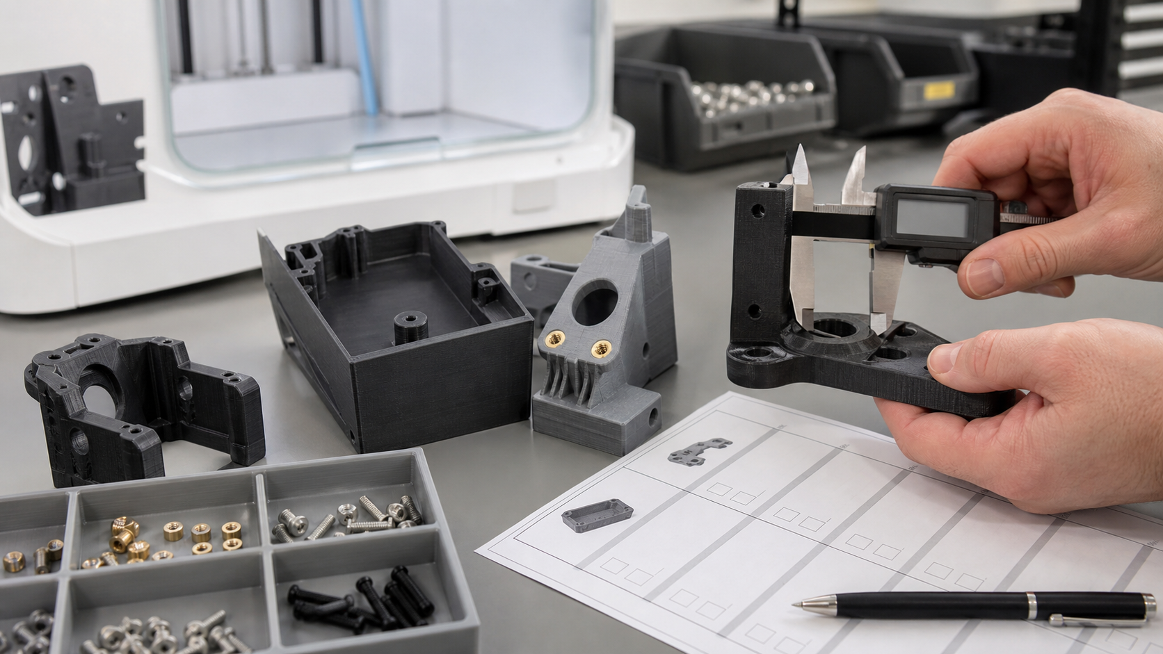 Quality inspection of functional 3D printed parts with digital calipers